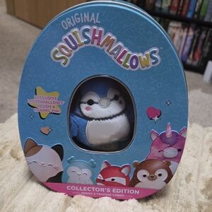Squishmallows Blue Jay Collector Tin Pin And CARD Set